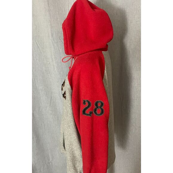 Disney Mickey Mouse Red Gray Hoodie Fleece Pullover 28 Logo Unisex L - Picture 3 of 11